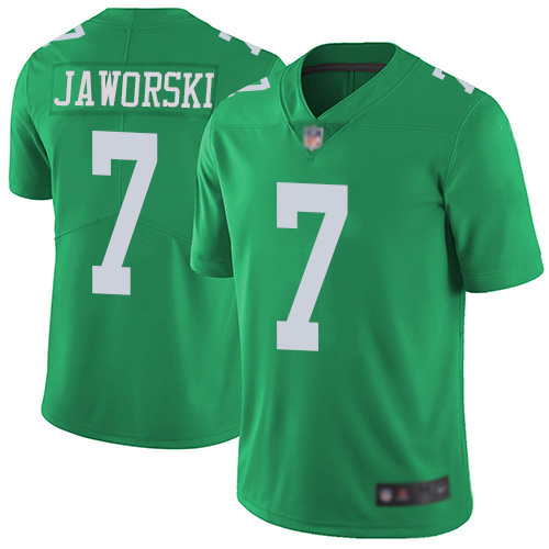 Men Philadelphia Eagles 7 Ron Jaworski Limited Green Rush Vapor Untouchable NFL Jersey Football